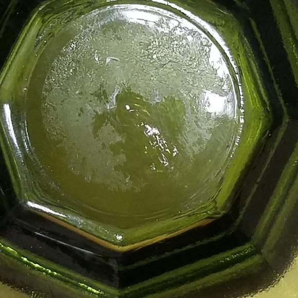 Vintage Glass Vase Green Footed Grape Vine Embossed Anchor Hocking - Picture 4 of 5